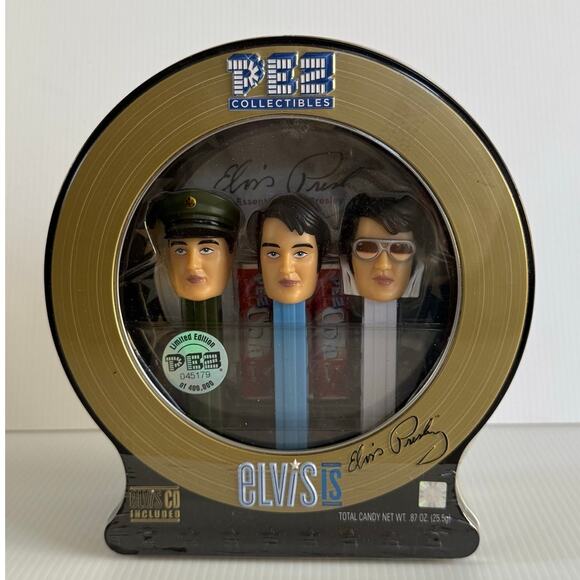 Elvis Presley Limited Edition PEZ Dispenser 3-Pack Collectible Set with Audio CD - Picture 1 of 9